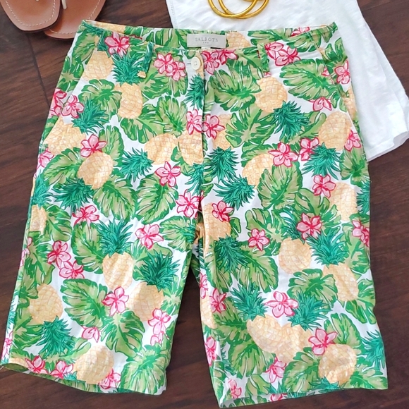 Talbots Tropical Palm Print Shorts Size 6 - Picture 2 of 7